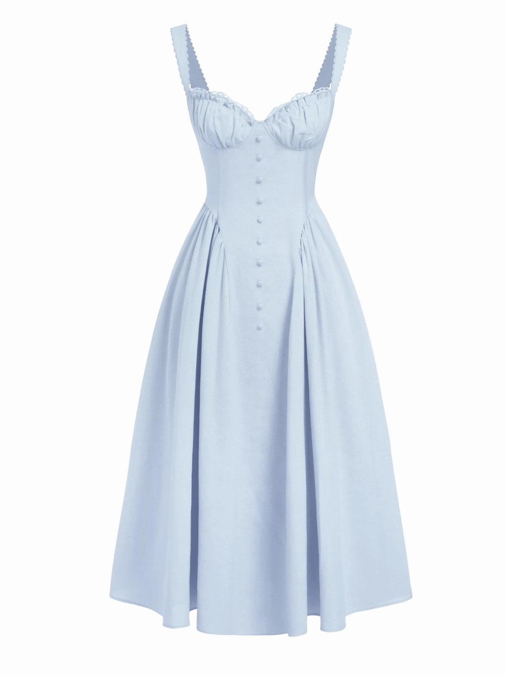 NWT CIDER COTTON V-NECK BRODERIE ANGLAISE FLORAL BUTTON MIDI DRESS